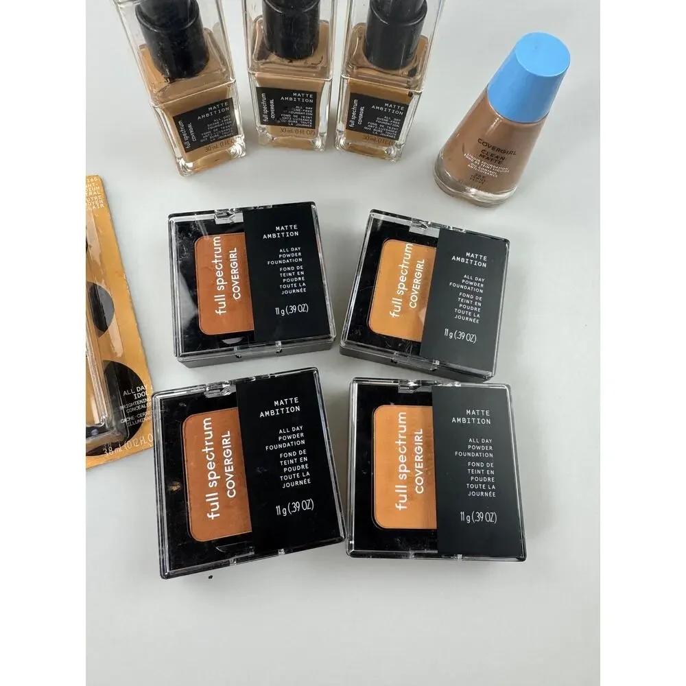 Lot of CoverGirl Foundations & Concealer Matte Ambition Liquid & Pressed Powder